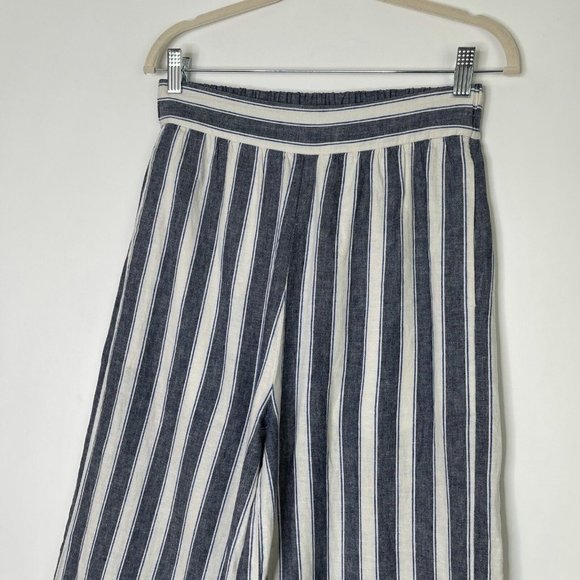 Madewell Linen Pants Size Small Pull On Wide Leg Cropped - Picture 4 of 11